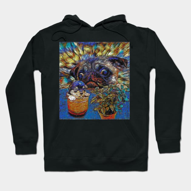 Cute Frenchie Bulldog Oil Painting Hoodie by Leon Star Shop